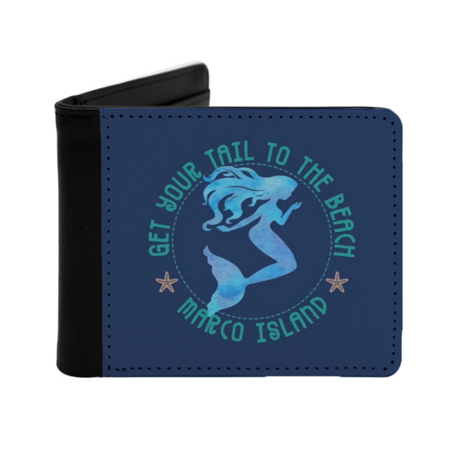

Marco Island Florida Mermaid Men Wallets Card Man Wallet Short Purse Bi-Fold Personalized Purses Marco Island Marco Island