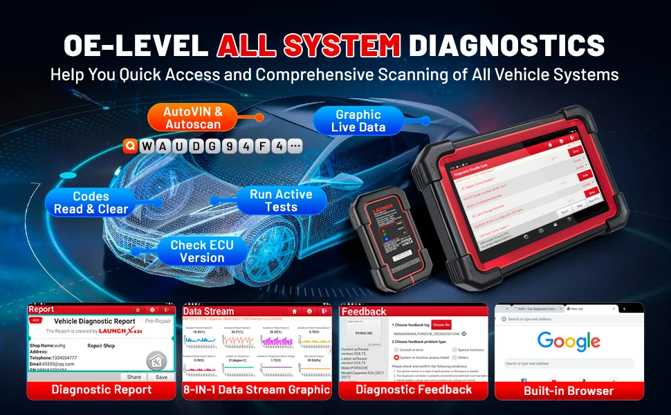 【Lebenslange kostenlose Nutzung】Launch X431 Crp919E Bt Elite OBD2-Scanner, bidirektionale Diagnosetools, ECU-Codierung, CANFD, DOIP, Vollsystem. – Detail 5