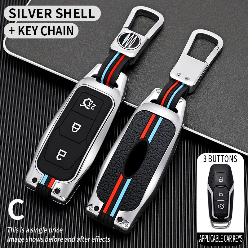 

For Ford Focus 3 4 ST Mondeo 5 MK5 Mustang F-150 Explorer Edge Fiesta Kuga MK3 4 Car Remote Key Case Cover Holder