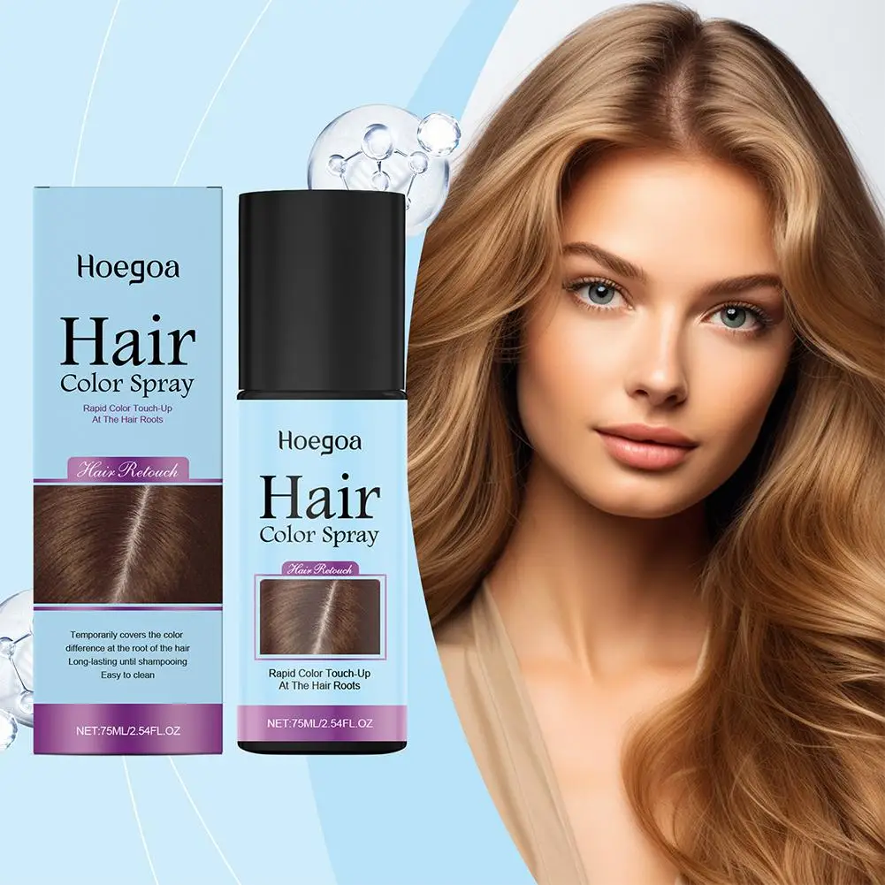 Temporary Hair Coloring Spray, One-Time Hair Color for Covering White Gray Hair & Hairline, Lasting Black Hair Dye Spray