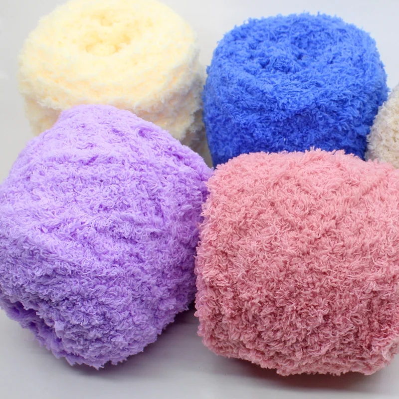 100g/Pc Velvet Chenille Yarn Super Soft 3ply Crochet Yarn Anti-Pilling Friendly Yarn For Hand Knitting And Crocheting