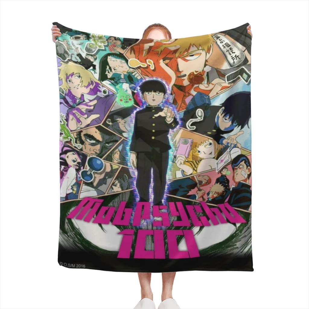 Mob Psycho 100 Comfortable Flanne Blanket Fluffy Soft Bedroom Decor Sofa Blankets Comforter Home and Decoration