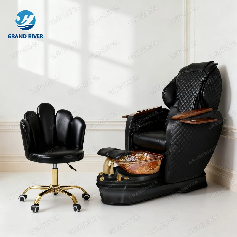 No Plumbing Custom Pedicure Chair Spa Massage Nail Salon Furniture Foot Spa Pedicure Platform Luxury Modern