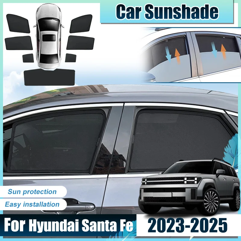 

For Hyundai Santa Fe MX5 Accessories 2023 2024 2025 Car Front Rear Window Sun Shades Covers Anti UV Visors Heat light Shield Net