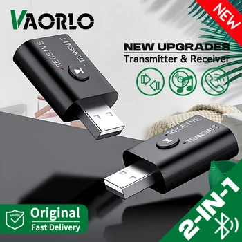 Adaptateur transmetteur USB Bluetooth 5.0 2 en 1, prise AUX 3.5mm pour PC, ordinateur, TV, ordinateur portable, haut-parleur, casque, récepteur Bluetooth, Kit de voiture