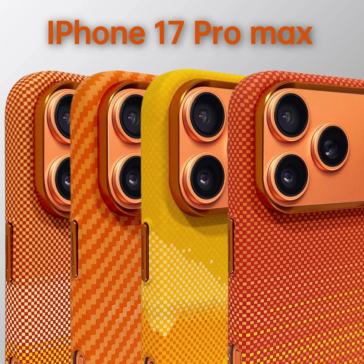

Minimalist High End Business Kevlar Carbon Fiber Case for IPhone 17 Pro Max Official Orange for Magsafe Wireless Charger Cover