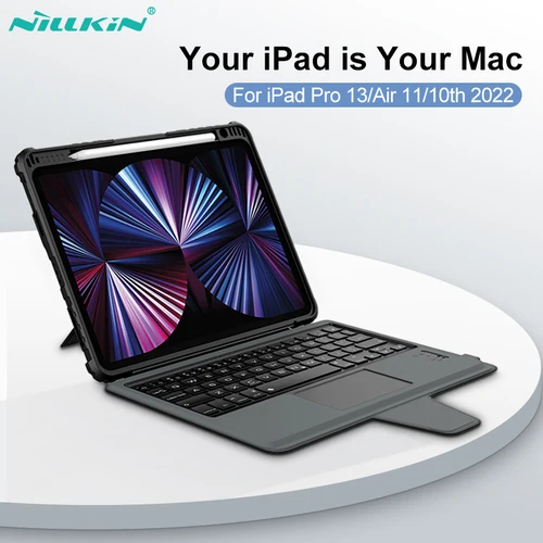 NILLKIN teclado mágico para iPad Pro 13 11 2024 funda con teclado retroiluminado para iPad Air13 M2 para iPad 10th con protección de lente