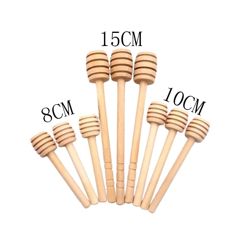 10pcs Wooden Honey Dipper High Quality Honey Stir Bar Mixing Handle Jar Mini Honey Spoon Wooden Kitchen Utensils Wooden Tools