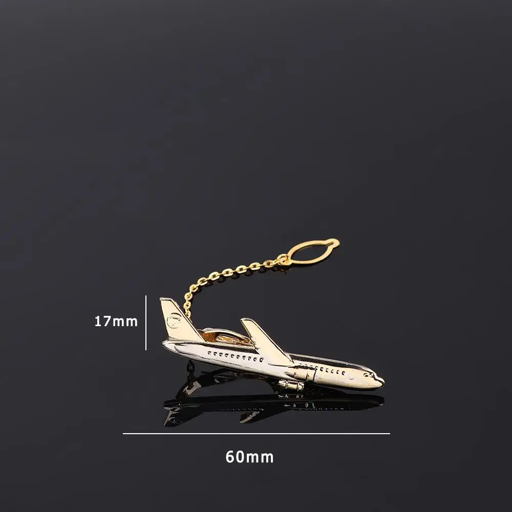 Classic Design Simple Airplane Shape Jewelry Wedding Gifts Metal Shirt Tie Pin Men Tie Clip Necktie Clip Aircraft Clips