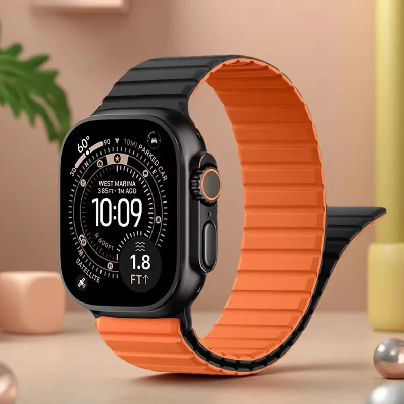 Silikon-Magnetarmband für Apple Watch Ultra 3 2 Band 49mm 46mm 45mm 44mm Sportarmband Correa iWatch Series 11 10 9 8 7 6 SE3