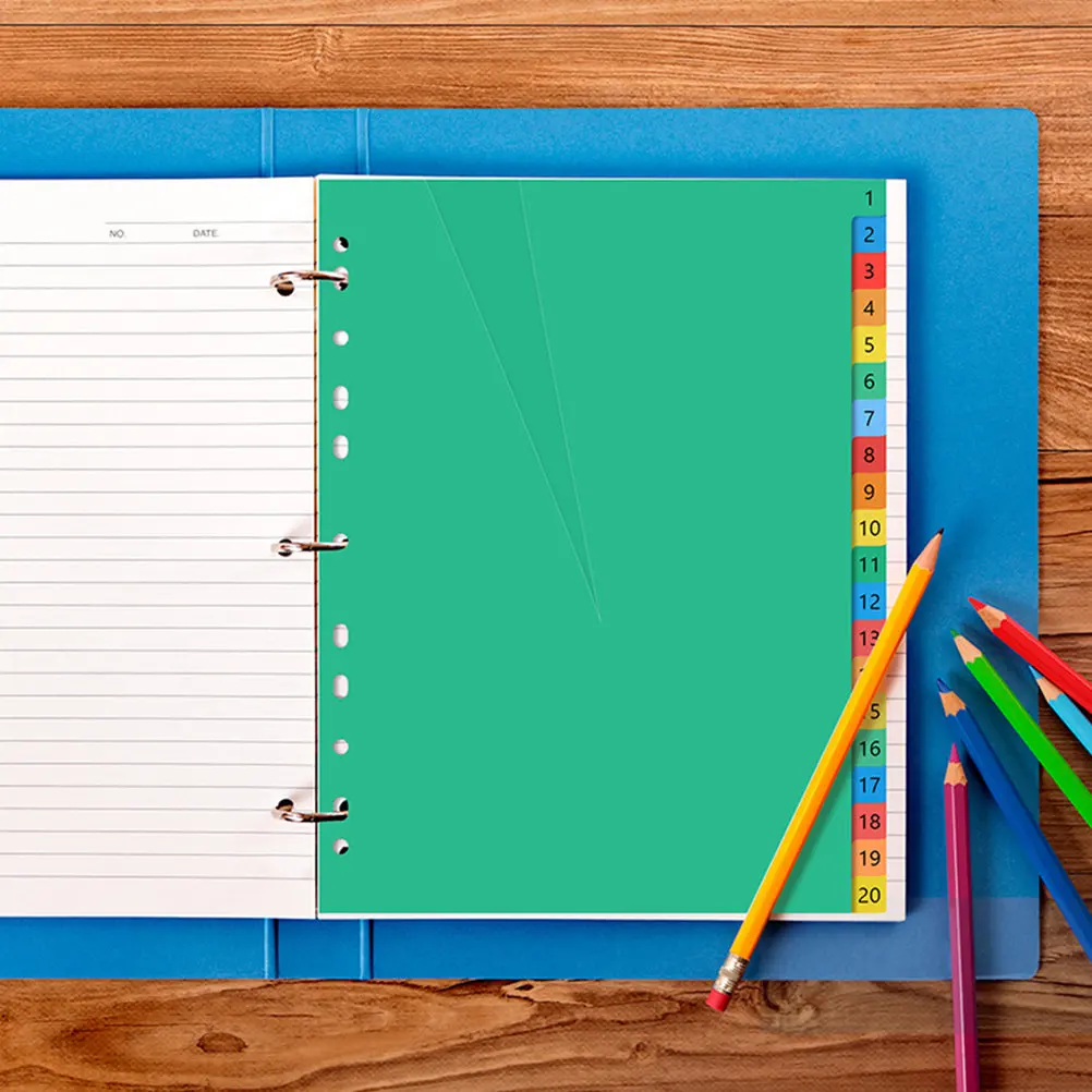 

40Pcs Premium Plastic Colored Binder Dividers with Tabs Clear Index Dividers for A4 Notebook Notepad Journal Diary Report School