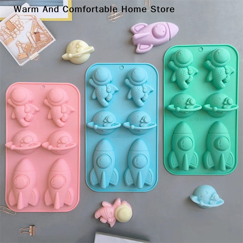 【W】6 Company Astronaut Rocket 760 Silicone Mold Baking Cake Mold Pudding Bread Baking Pan Soap Mold