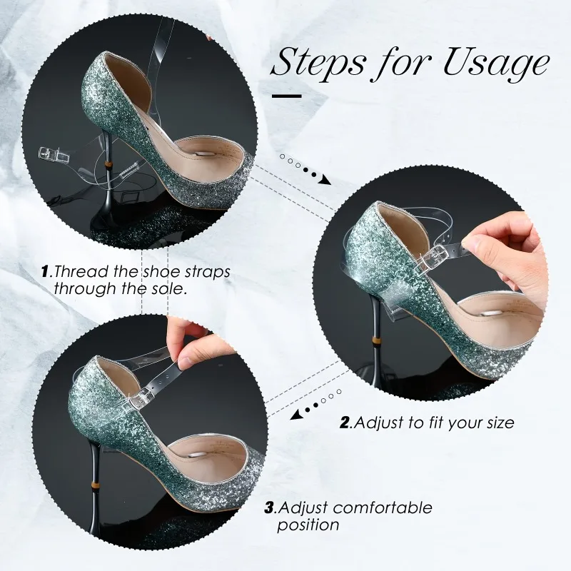 2 Stück abnehmbare Schnürsenkel für High Heels mit Knöchelriemen, um zu verhindern, dass die Schnürsenkel rutschen und für eine gute Passform sorgen – Detail 9