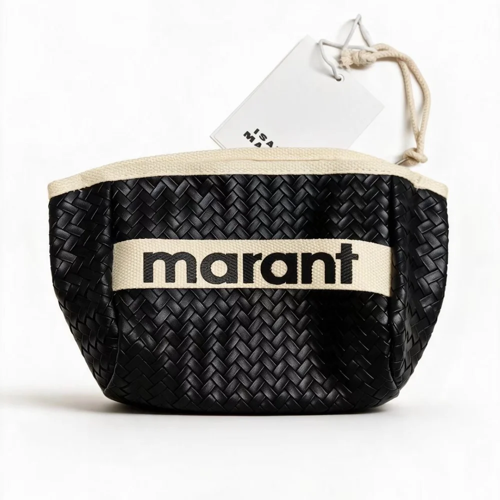 2026 autumn/winter PU woven makeup bag, women's portable storage bag, zipper small bag, ins style