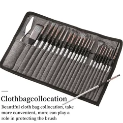 24 nylon brush set silver gray rod pen curtain oil brush Gouache watercolor brush