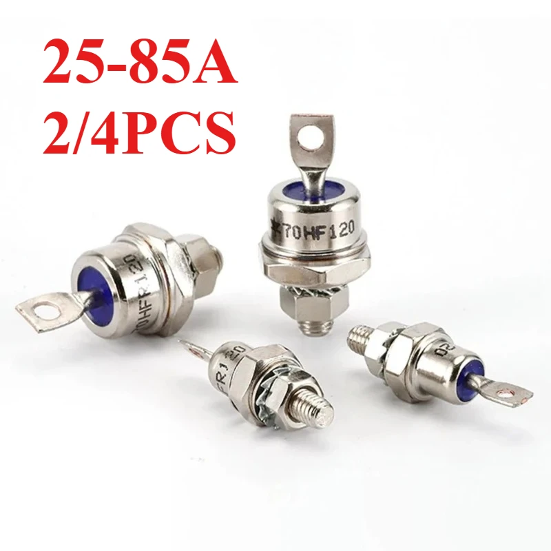 2/4PCS 25-85A 25HFR120/25HF120 Rectifiers Reverse Direction Iron Base Forward Rectifier Diode Converter Machine Tool Control