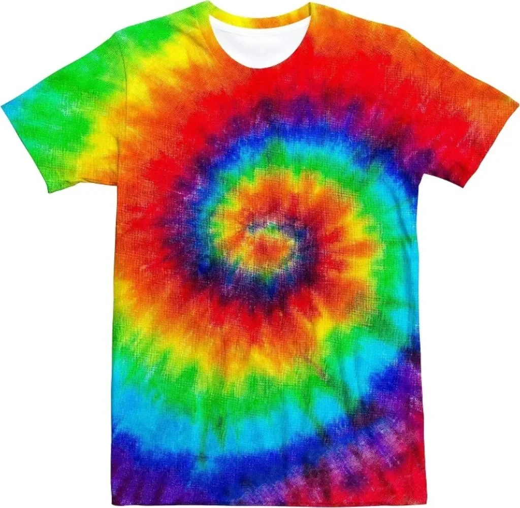 Unisex Retro Tie Dye t shirt for Men Women 70S 80S Hippies Senior Tie-Dye Tee Tshirt 3d printing Vintage clothing