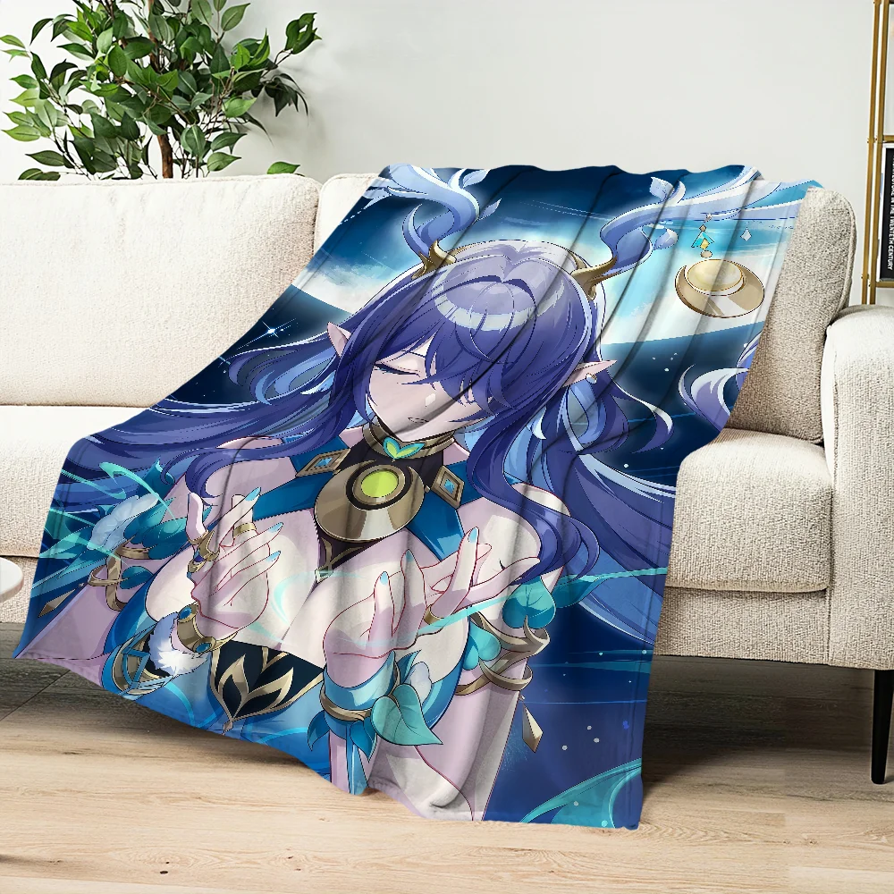 Game New characters Genshin Impact Lauma Flannel warm soft plush blanket sofa living room hogar office bedroom travel gift home