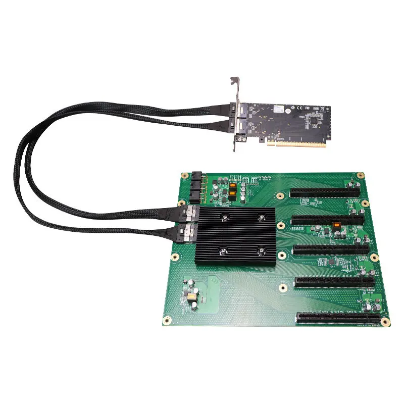 Carte d'extension GPU PCIe 4.0 PEX88096 à 5 ports, carte de commutation PCIe X16 vers SFF-8654 8i