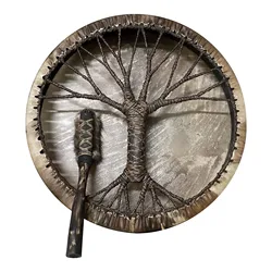 Leather Shamanic Drum Tree Of Life Music Hand Drum Decoration Leather Hand Drum For Music Lovers Shamanic Drum Ornament