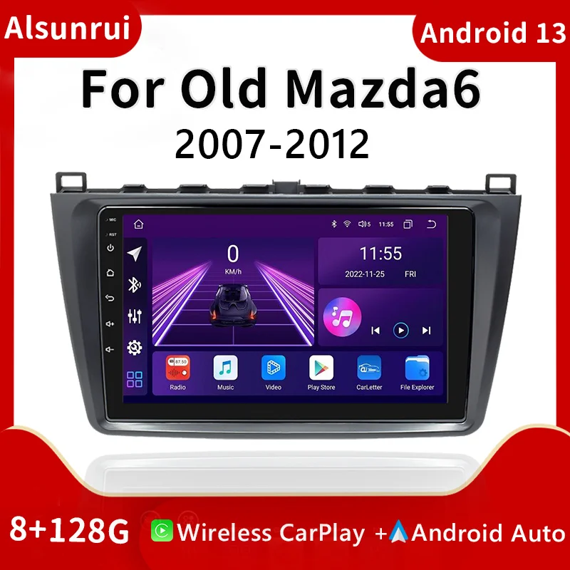 9'' 8 Core Android 13 Car Stereo For Mazda 6 2007 2008-2012 Radio Multimedia GPS Navigation Head Unit Audio Carplay