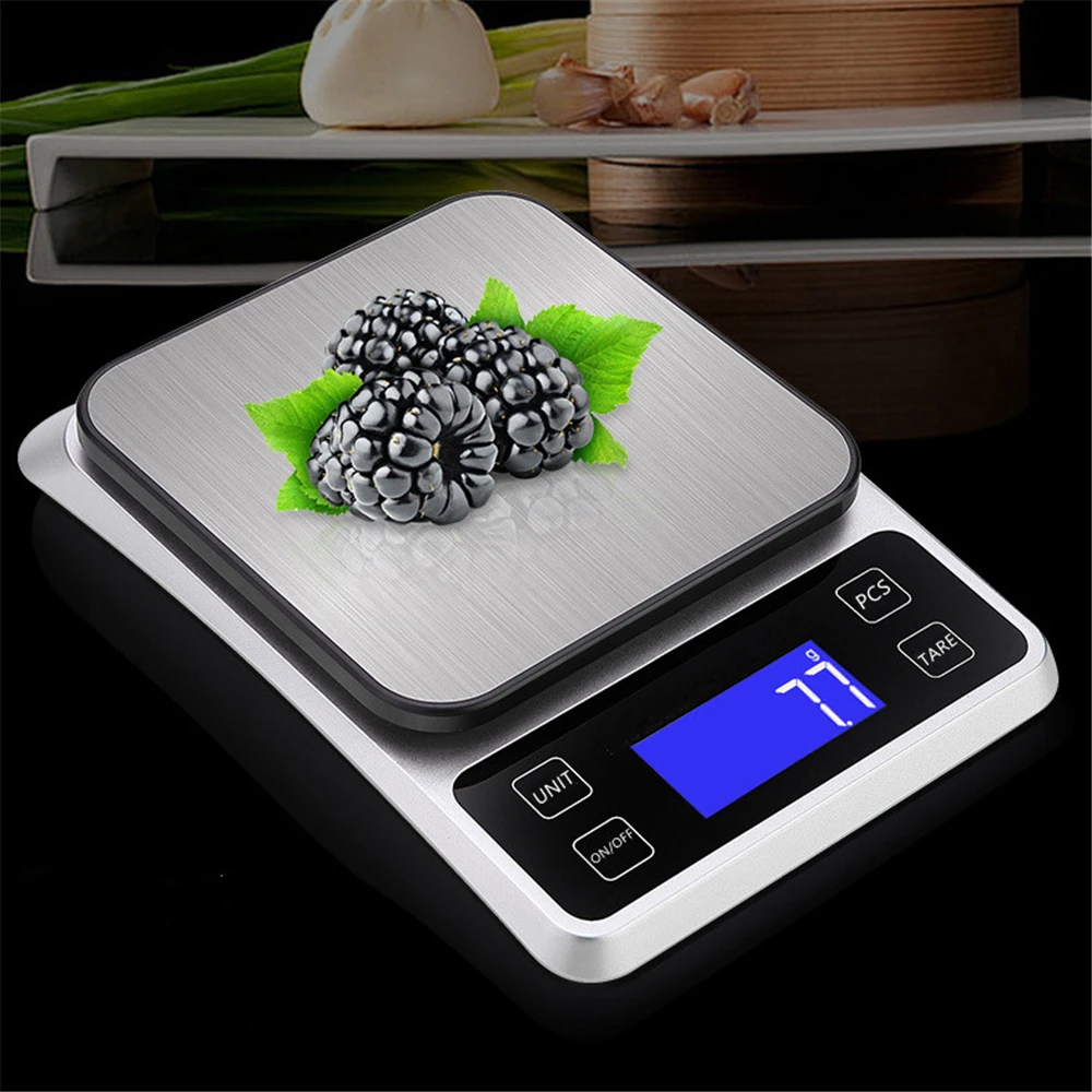 0.1g/5KG Digital Kitchen Scale Rechargeable High Precision Household Electronic Baking Food Scale 1g/10KG with Counting Function