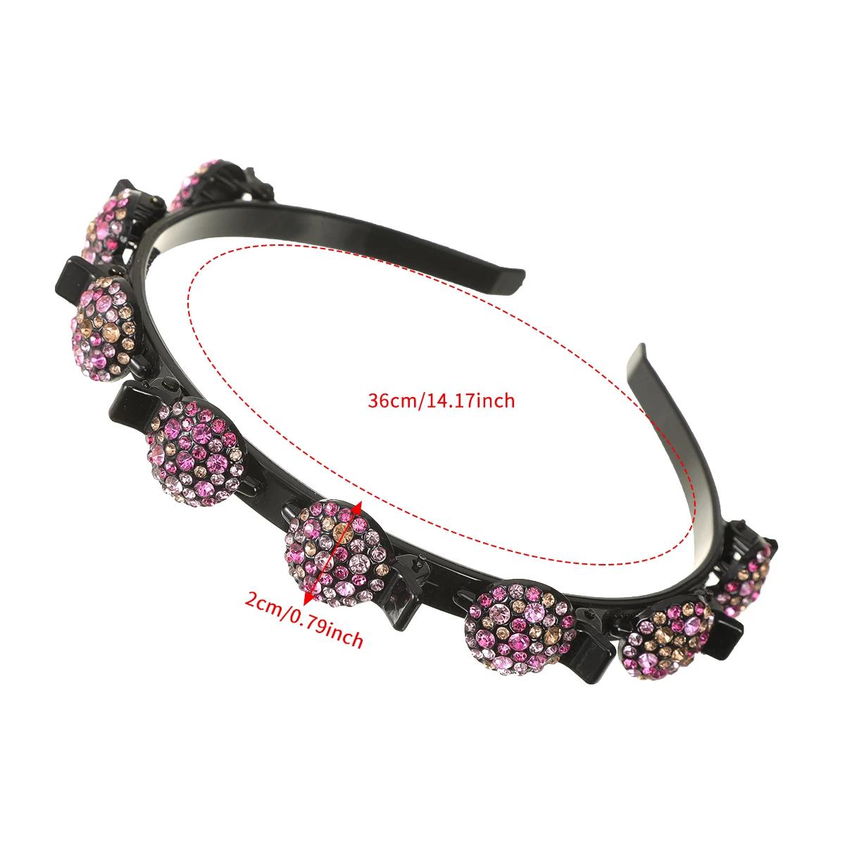 Double Layer Rhinestones Bands Clip Hairbands Fashion Plastic Braided Headband Punk New Knitting Womens Hair Accessories