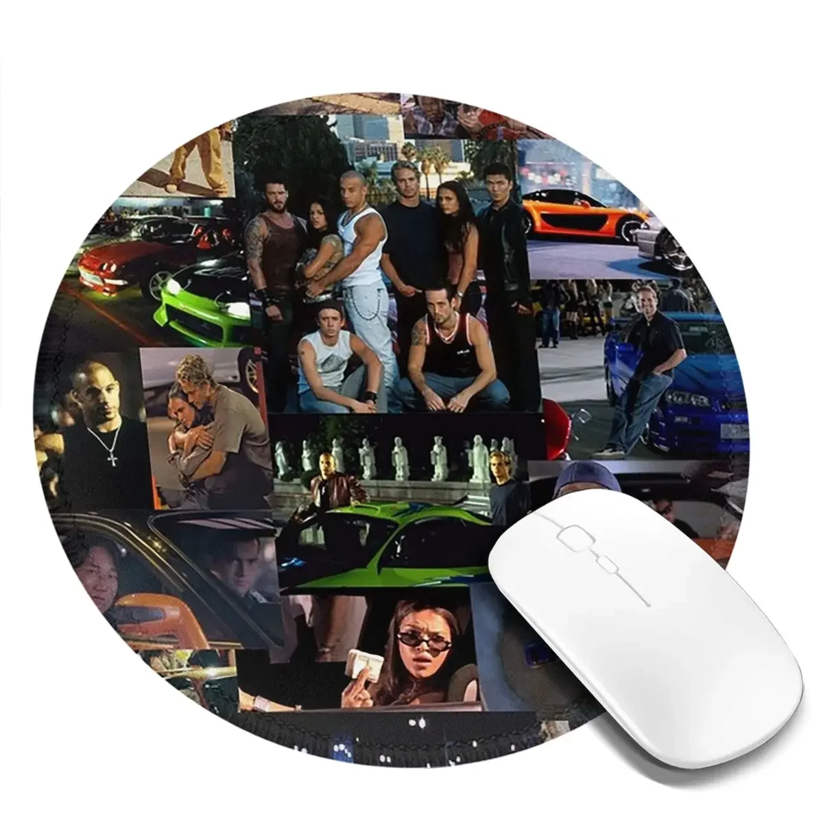 Fast And Furious Collage Round Mouse Pad Computer Keyboard Mouse Mat Gamer PC Desk Mat Office Accessories Table Mats