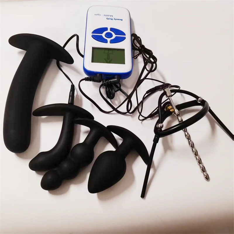 8 طرق صدمة كهربائية مجرى البول السبر موسع سيليكون الشرج بعقب المكونات القضيب المدرب تدليك المعادن الحصان العين قضيب الجنس لعب الرجال