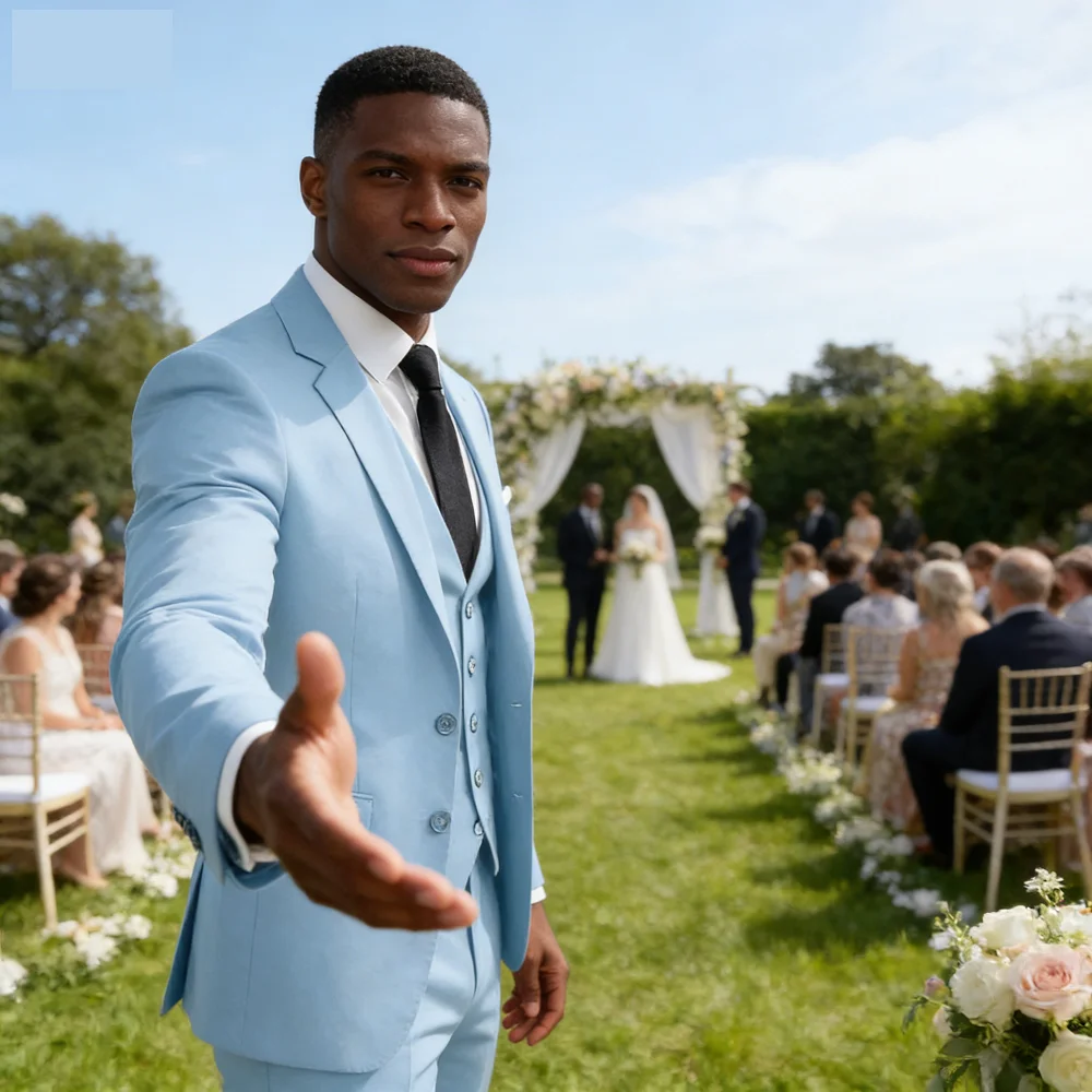 

Мужской зеленый оливковый костюм-тройка с заостренными лацканами (пиджак, брюки, жилет) для торжественных мероприятий и домашних вечеринок