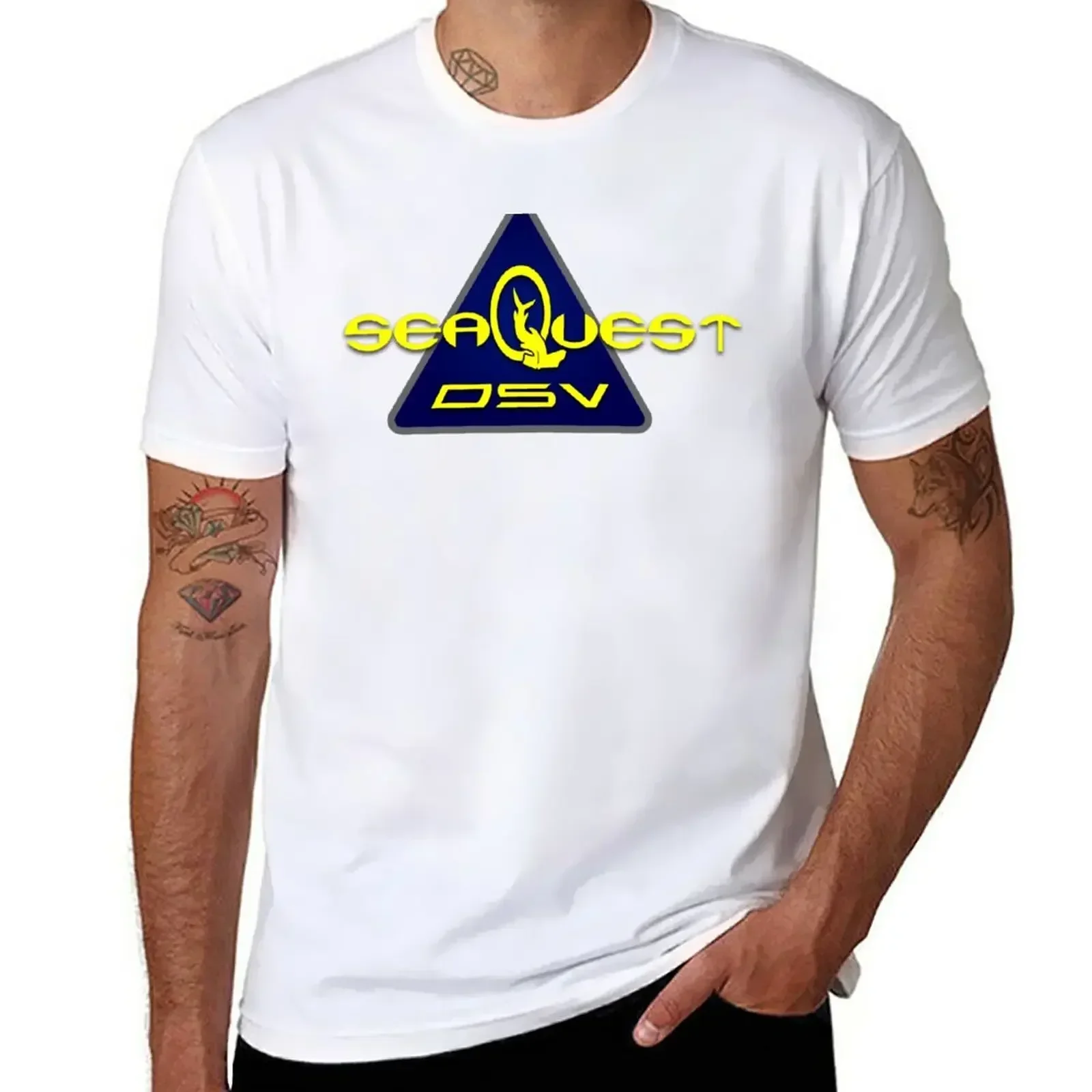 SeaQuest DSV logo T-Shirt sublime anime Blouse Men's t shirts heavyweight Informal Hot Sale Round Collar harajuku Crewneck 2024