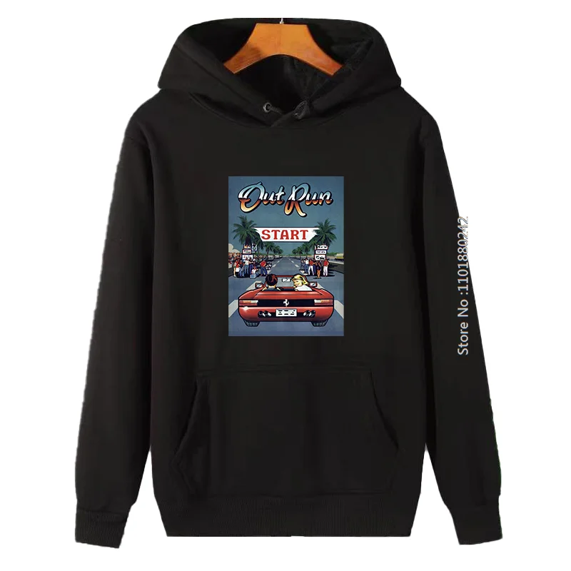 90s Vintage Out Run Hooded Shirt Fashion Old School Japan Arcade Tops Hombre Video Game Outrun New In Hoodies And Blouses