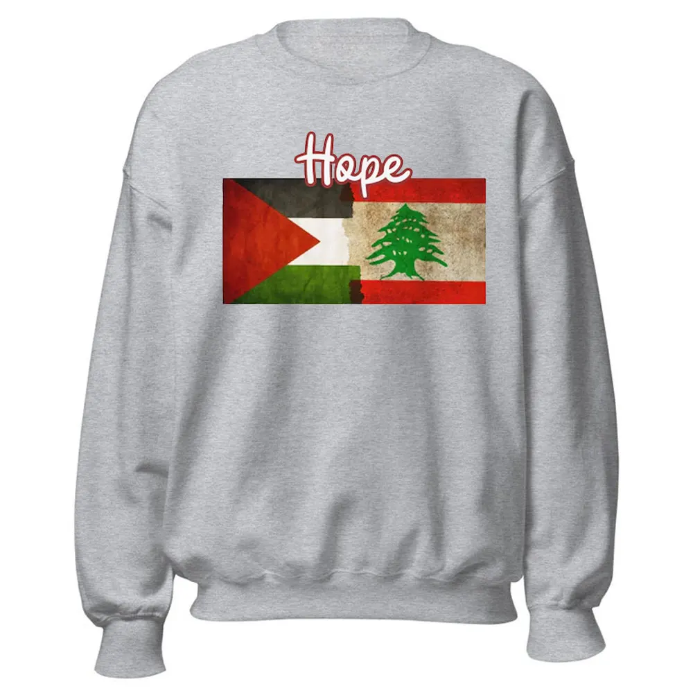 New in Hoody & Sweatshirts 2024 Gaza Palestine Lebanon Unisex Sweatshirt Lebanese Flag Hoodie Beirut Crewneck Winter Sweatshirt