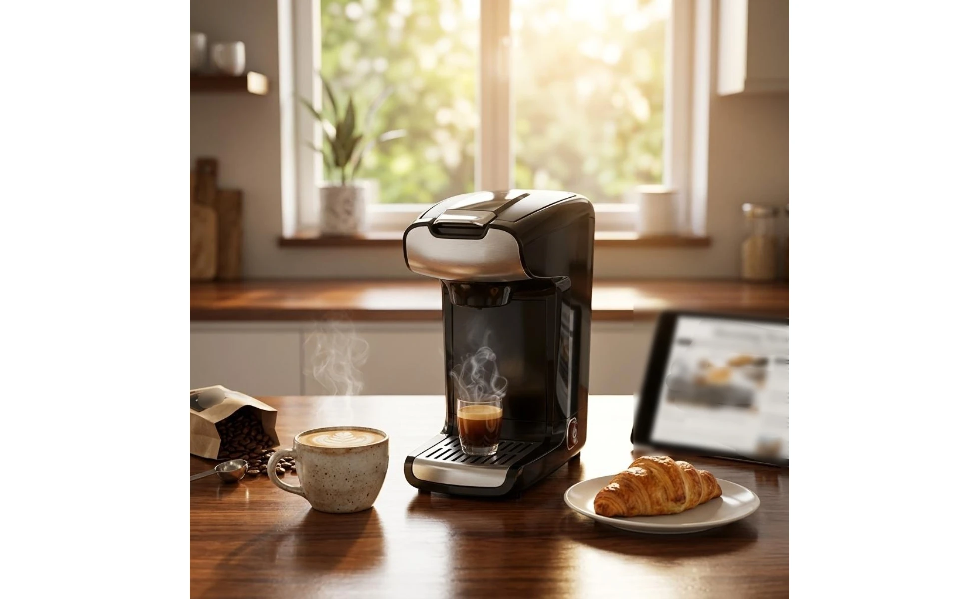 Capsule Espresso Machine Easy to Use Pod Espresso Machine Kitchen Appliance Rich Crema 750 W for Home