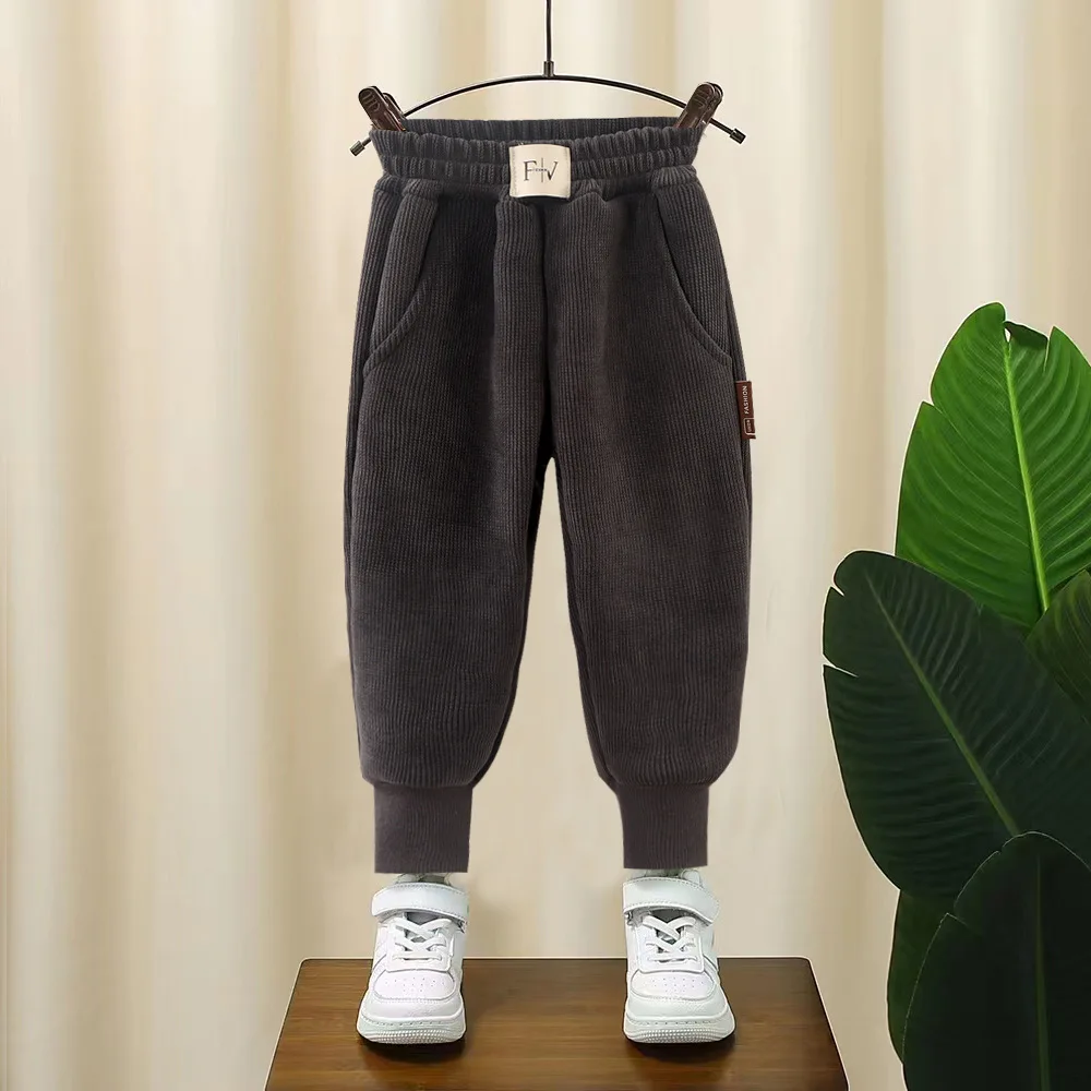 2026 New Autumn Winter Toddler Boys Girls Casual Corduroy Pants Children Kids Warm Trousers Loose Pants Outside Versatile