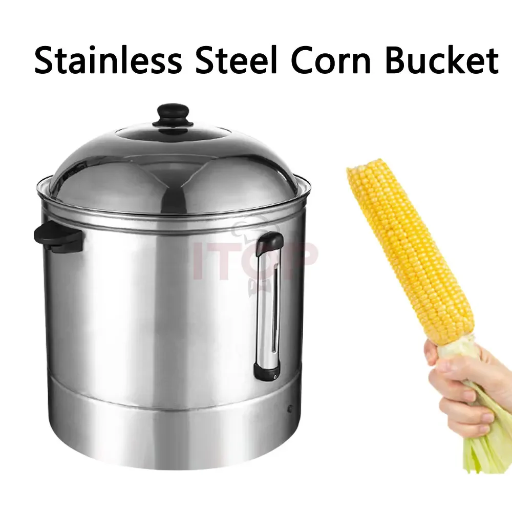 Stainless Steel Steam Cooker Corn Barrel 48L Peanut Sweet Potato Corn Steamer Heat Preservation Cabinet