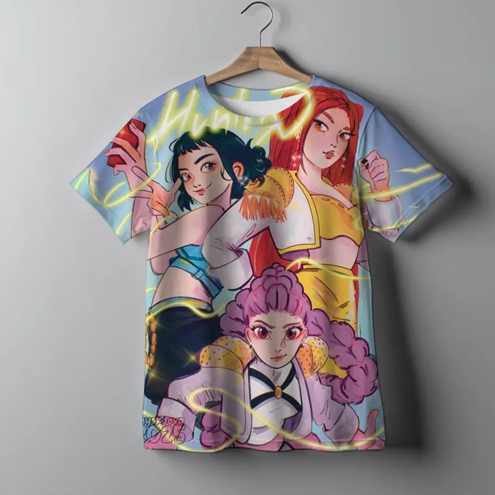 

Children's Clothing KPop Demon Hunters Fans Gifts Kids T-shirt Fashion Casual Tops 2025 Hot Movie Soft Cotton Baby Girls T Shirt