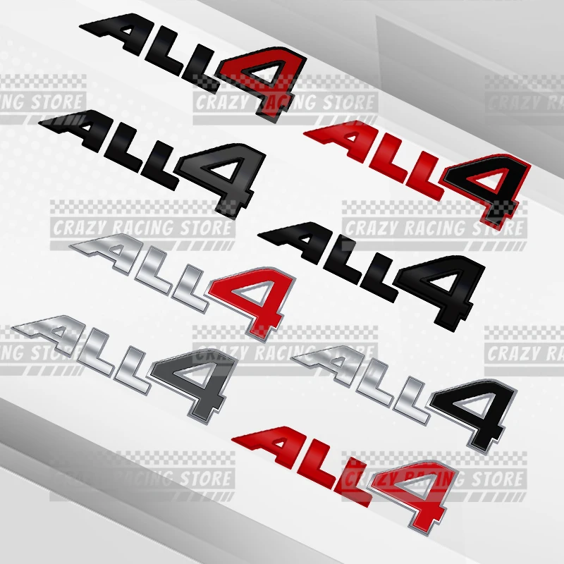Car Badges ALL 4 Trunk Emblem Metal Stickers Body Decals Letter Decor For Mini Cooper S R55 R56 R57 R58 R59 R60 R61 F54 F55 F56