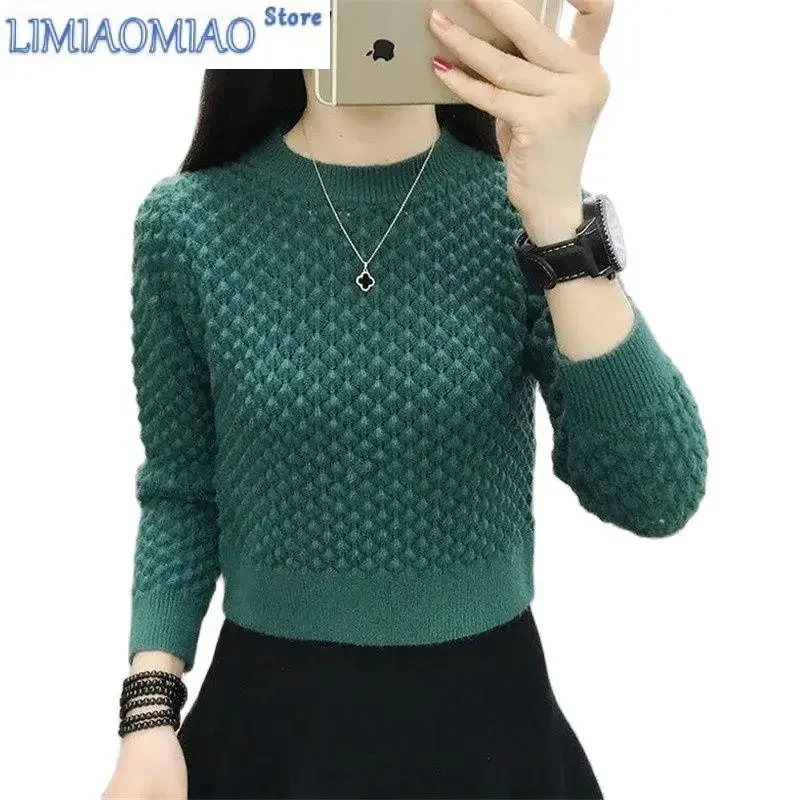 

Woman Autumn And Winter Short Coat Female Long Sleeve Loose Sweater New Knitwear Pullover Keep Warm Ladies Jacket