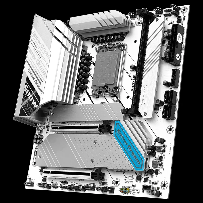 Placa base JGINYUE Z790M Snow Dream D5, 2 ranuras DDR5, formato M-ATX, hasta 96 GB de capacidad de RAM para computadora de escritorio