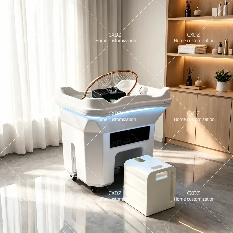 Mobile shampoo machine, water storage head treatment basin, household head treatment instrument, free of water, door-to-door