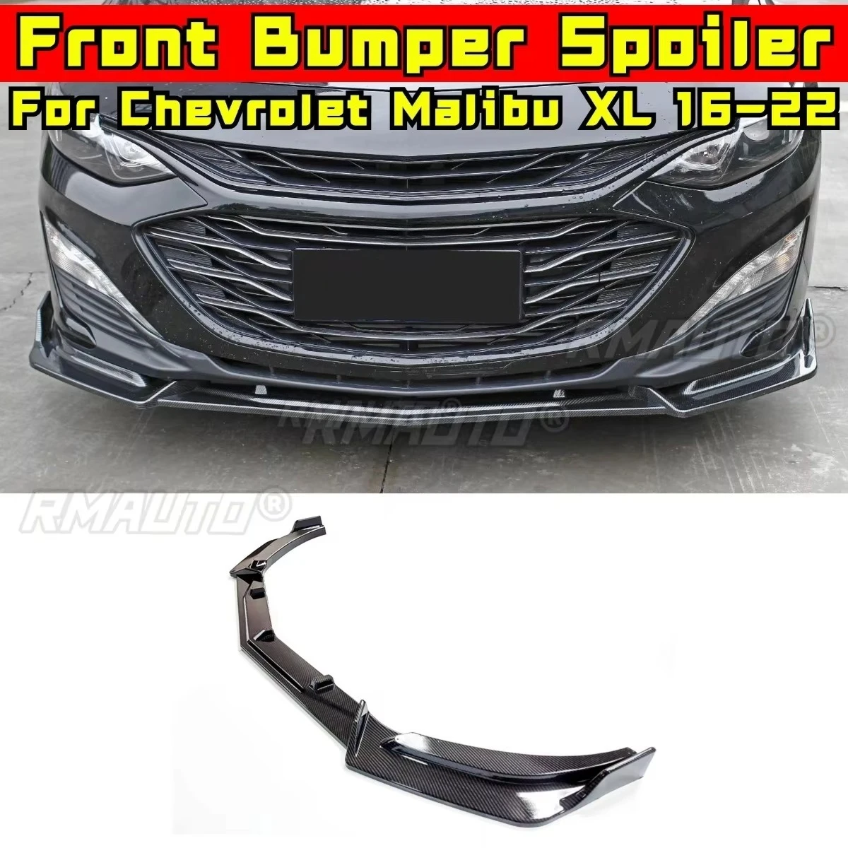 

Передний бампер автомобиля, диффузор, спойлер, глянцевый черный модификационный деталь для Chevrolet Malibu XL 16-22, защита бампера, комплект кузова