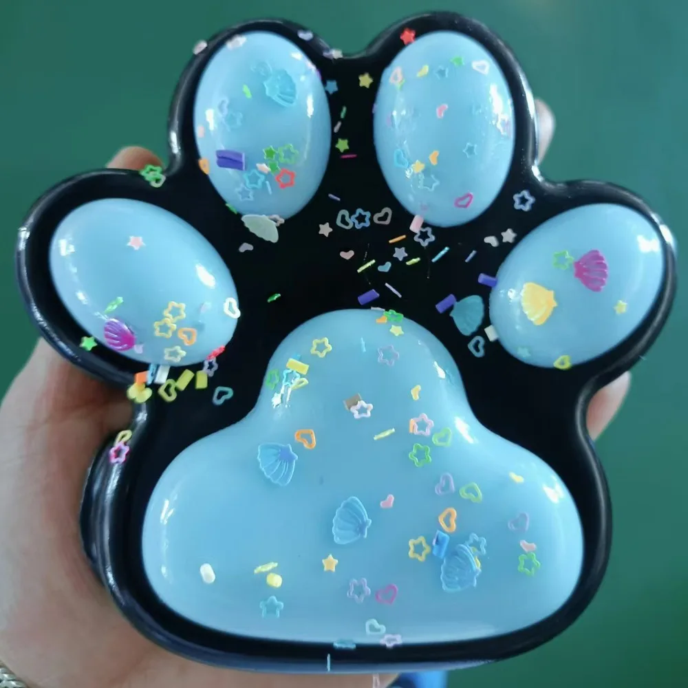 Super Large Cat Paw Squeeze Toy Slow Rebound Silicone Cartoon Fidget Toy Handmade Colorful Cat Paw Pinch Toy Kids Tricky Doll