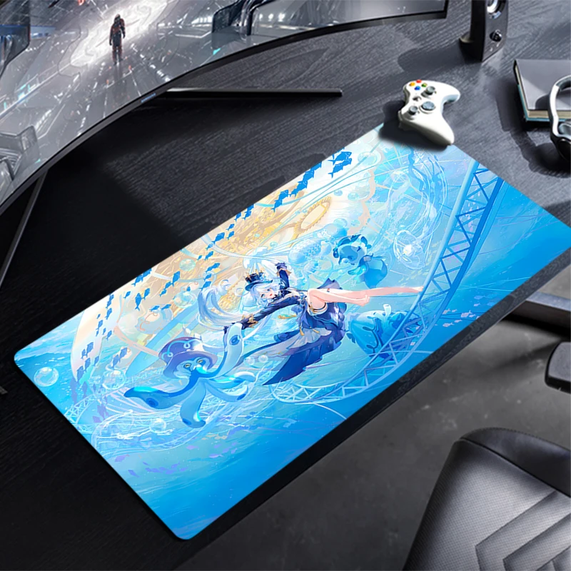 Mouse Pad Gaming Laptops Keyboard Mat Deskmat Pc Accessories Desk Protector Gamer Mats Anime Furina G-Genshin Impact Home Decor