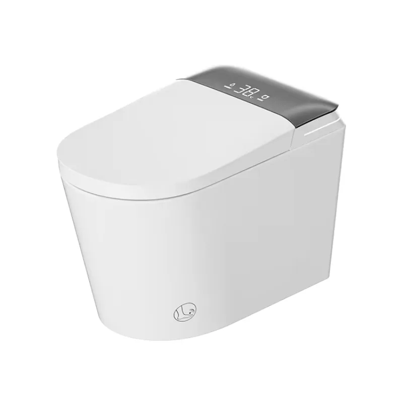 Auto-Flush Ceramic  Toilet Floor Mounted with Remote Control & Seat Heating S-Trap Drainage Pattern