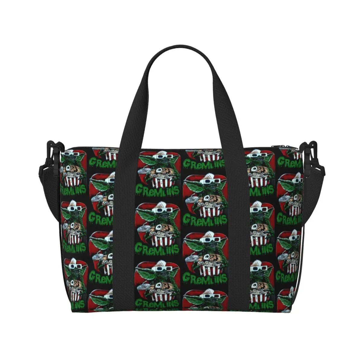 Custom Gremlinss Tote Bag Women Big Capacity Gizmo 80s Movie Mogwai Horror Retro Gym Beach Travel Bags