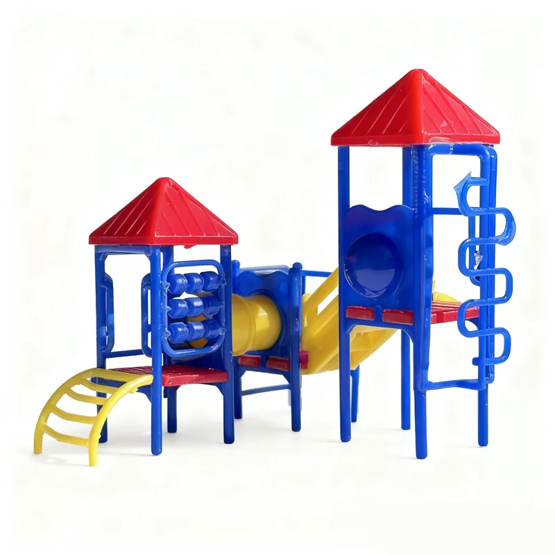 1:87 escala ho corrediça infantil para jardim de infância parque playground com slides conjunto modelo jogo de lula layout de construção arquitetônica