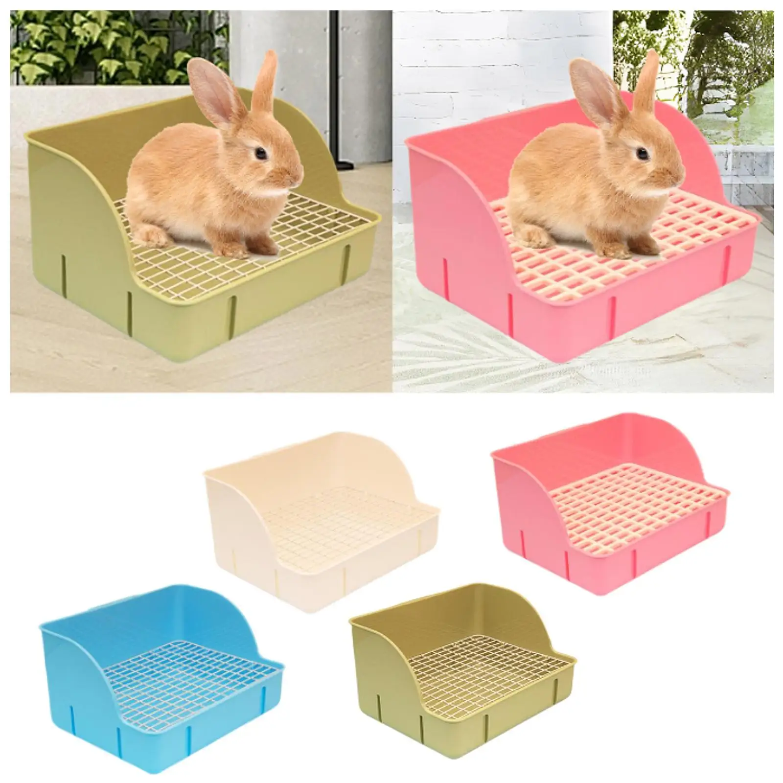 Rabbit Litter Box Anti Splashing Potty Trainer for Guinea Pigs Bunny Ferrets