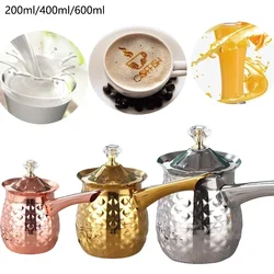 1pcs Turkish Coffee Pot Stainless Steel Container Coffee Pots Milk Frothing Pitcher Greek Dubai Milk Coffee Warmer Cezve Ibrik