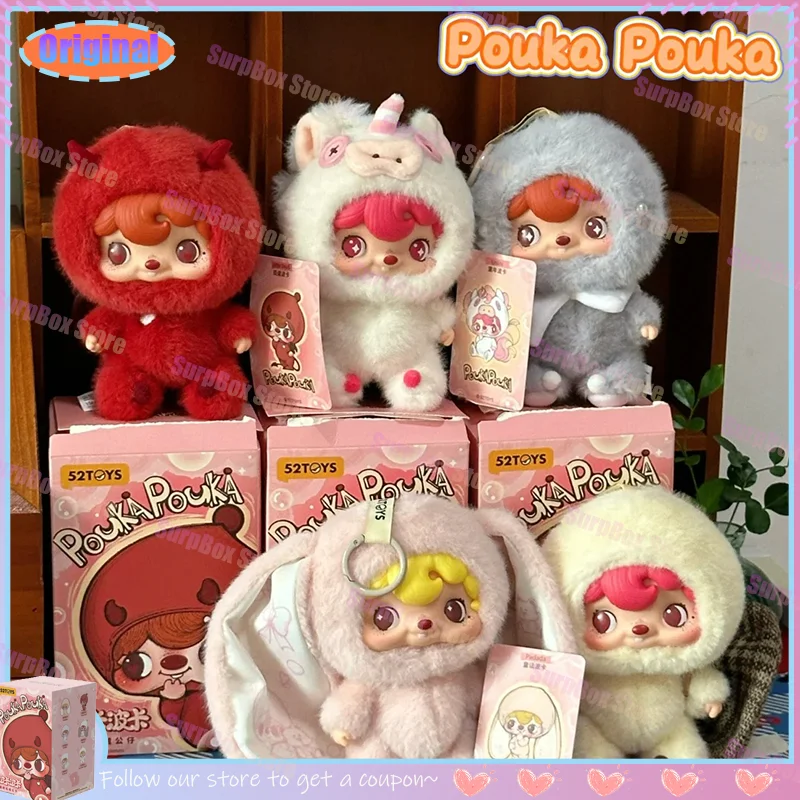 

New Original 52TOYS Pouka Vinyl Face Blind Box Toys Kawaii Doll Charms Trendy Hanging Action figure Ornaments Collectible Gifts